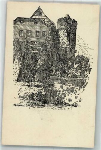 Schlitz Hinterburg Nach Federzeichnung v. Otto Ackermann Serie Motive aus Schlitz
