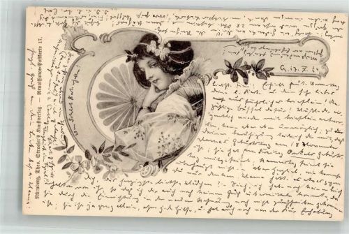 1898 Renaissance Karte Nr. 17 Frau Mode Jugendstil