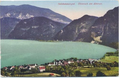 1924 Unterach: Salzkammergut, Attersee,F.E. Brandt in Gmunden AKU1