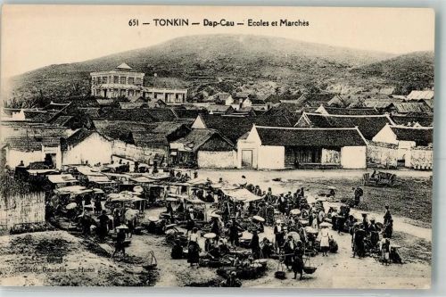 Hanoi 1927 Tracht Marktszene Dap Cau Tonkin