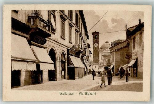 Gallarate 1924 Via Mazzini Geschäft Kirche