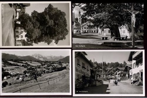 Bad Kohlgrub, 4 Tolle AK, 1 AK gb 1967, 3 AK o 1953/54, Stahl- und Moorbad, Dorflinde, Kirche