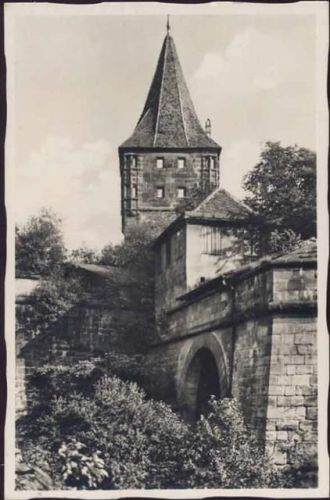 1937 Nürnberg, Stadtmauerpartie am Tiergärtnertor, Format 113 x 75 mm, Mini-AK
