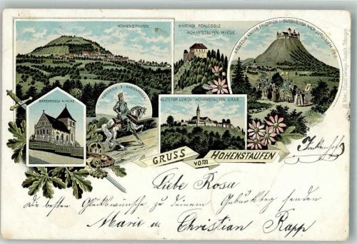 Hohenstaufen 1897 Barbarossa Kirche Kloster Lorch Friedrich I Barbarossa