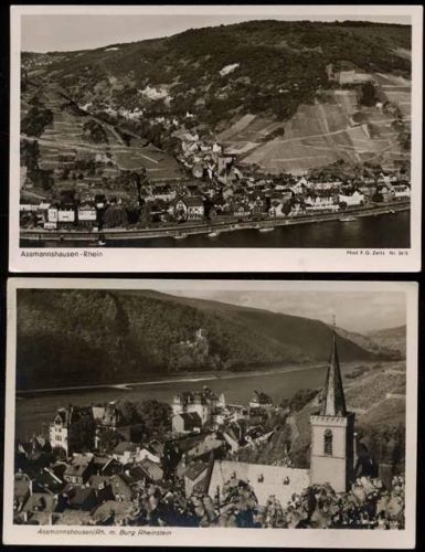 um 1940 2 tolle AK Assmannshausen AKU1
