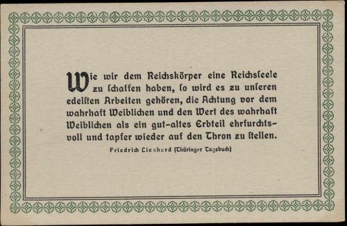 um 1920 Gedicht von Friedrich Lienhard,Türmer-Verlag Greiner & Pfeiffer