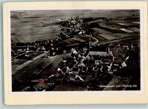Hohentengen Fliegeraufnahme Original aufmontierte Verlagsmusterkarte