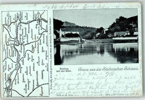 01824 O8324 Rathen Kurort , Sachs 1898 - D.R.G.M. 72551 Sächsische Schweiz