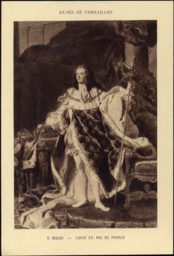 um 1910/20 Gemälde, Louis XV, König von Frankreich, Museum Versailles,Braun & Cie,sign. H. Rigaud AKU1