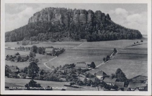 um 1954 Pfaffendorf mit Pfaffenstein,Erhard Neubert