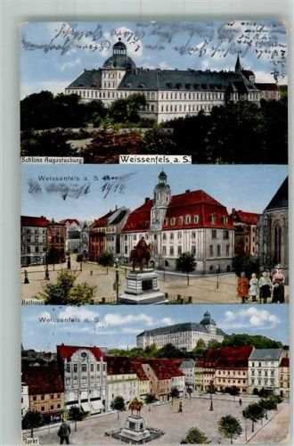 Weißenfels 1914 Schloss Augustusburg Rathaus Marktplatz Reiterdenkmal