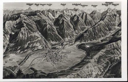 um 1940/50 Oberstdorf, Panorama,Gebr. Metz Tübingen