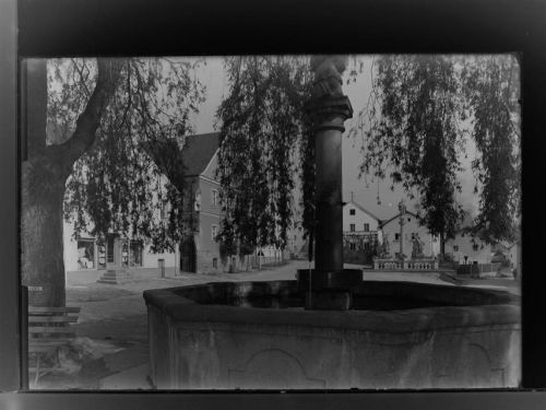 93491 W8491 Stamsried GLASNEGATIV Brunnen