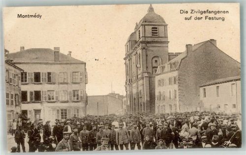 Montmedy 1916 Feldpost WK I Nr. 20 Burg Festung Zivilgefangene