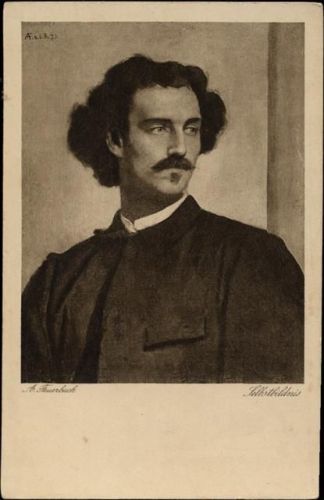 um 1920/30 Gemälde, Anselm Feuerbach, -Selbstbildnis-,Hermann A. Wiechmann