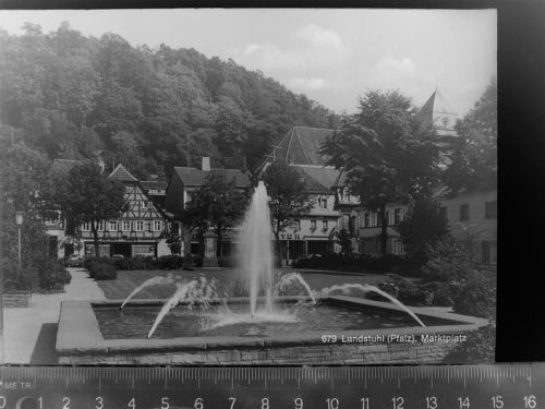 66849 W6790 Landstuhl GLASNEGATIV Marktplatz