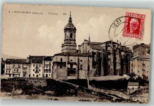 Fuenterrabia 1909 Kirche Marke bildseitig