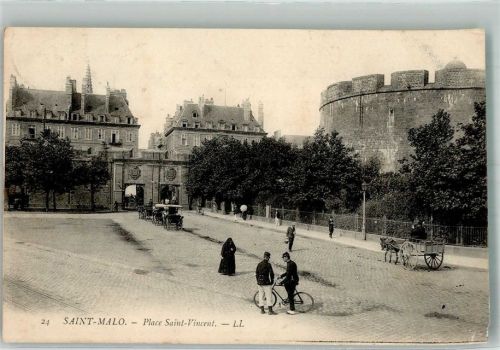 Saint-Malo Fahrrad Uniform Eselkarren Place Saint Vincent