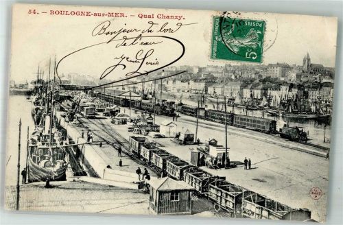 Boulogne-sur-Mer Hafen Eisenbahn Quai Chanzy Marke bildseitig