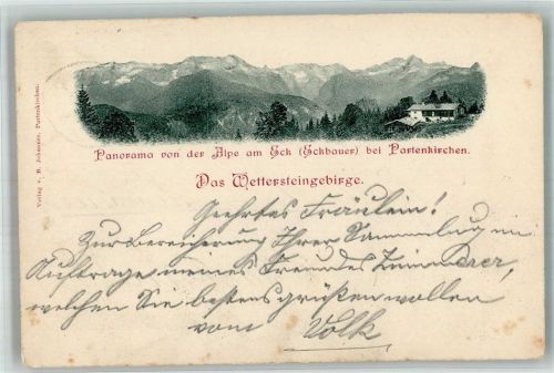 Partenkirchen 1899 Wettersteingebirge Alpe am Eck Eckbauer