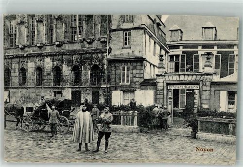 Noyon 1915 Feldpost WK I 38.Inf.Div. Uniform Soldaten Offiziers-Casino
