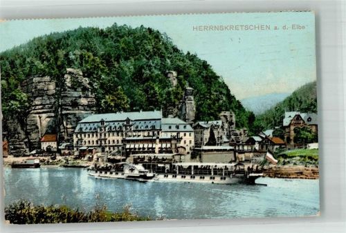 Hrensko 1911 Hotel Raddampfer