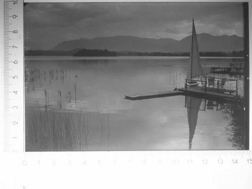 82418 W8110 Murnau a. Staffelsee SW-Dia (Kunststoff) KEINE AK Segelboot, See
