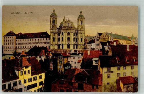 Weingarten 1914 Klosterkirche mit Kaserne Fotograf Jakob Amann