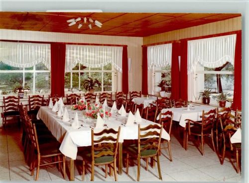 W5653 Leichlingen (Rheinland) Restaurant Halbach Innenaufnahme gedeckter Tisch FOTO KEINE AK