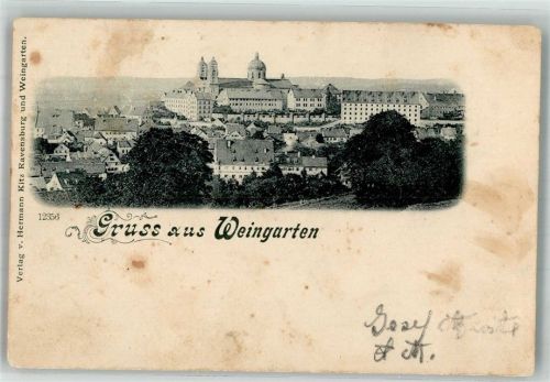 Weingarten Panorama des Ortes mit der Benediktiner-Abtei
