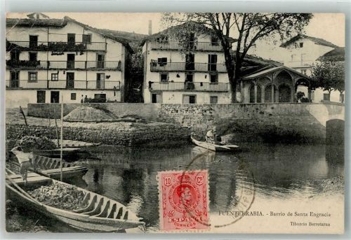 Fuenterrabia 1910 Barrio de Santa Engracia Marke bildseitig