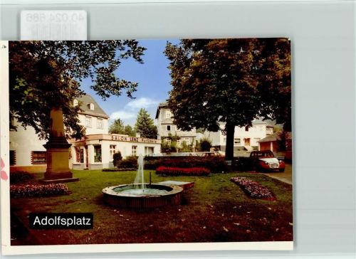 56355 W5428 Nastätten FOTO KEINE AK Adolfsplatz Brunnen Salon Lenz