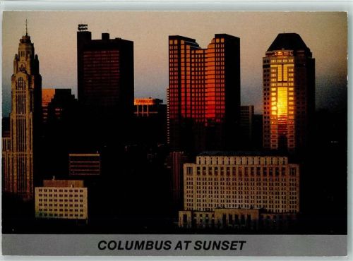 Columbus - Sonnenuntergang Spiegelung Fassaden der Hochhäuser AKU2