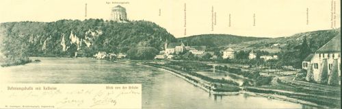 Kelheim Panorama mit Befreiungshalle, 1907