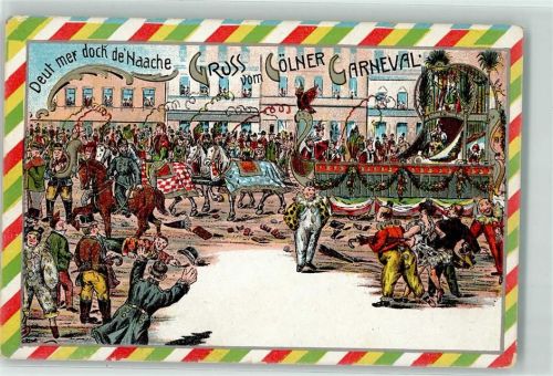 W5000 Köln Stadt Eule, Gruss vom Kölner Karneval; gute Erhaltung Karneval Lithographie
