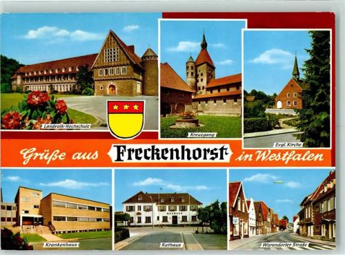 Freckenhorst Landvolk-Hochschule Kreuzgang ev. Kirche Krankenhaus Rathaus Warendorfer Straße