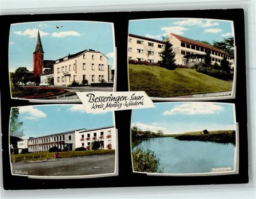 Besseringen Kirchpartie Haus Sonnenwald Schule Saarpartie 4-Bildaufnahme