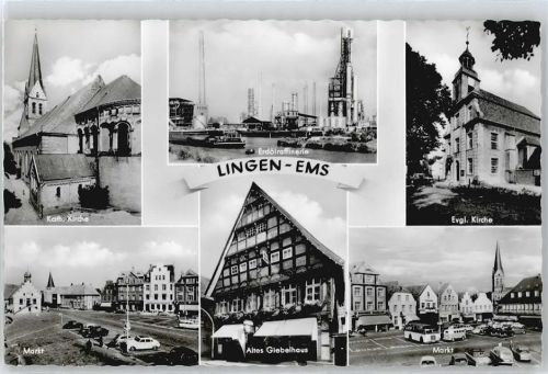 Lingen Kirche Markt Auto Haus Baum Schiff