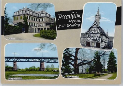 Assenheim, Hess Rathaus Grünanlage Campingplatz Schloss