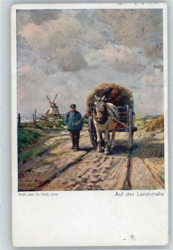 D.Holz , auf der Landstrasse , Heuwagen Künstler