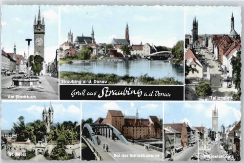Straubing Fluss Platz Brücke Panorama