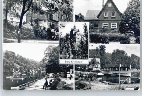 09648 O9251 Kriebstein - Waldhaus Lauenhain, Burg, HO-gaststätte, Bootsstation AKU2