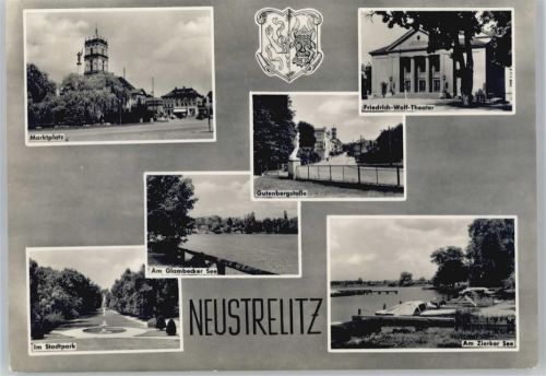 Neustrelitz Marktplatz, Stadtpark, Gutenbergstraße, Friedrich-Wolf-Theater