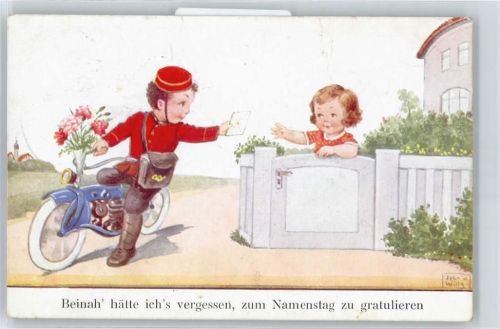 No.7299/1 , Postbote auf Motorrad , Geburtstag