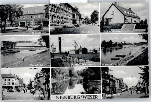 Nienburg Bahnhof, Kreishaus, Jugendherberge, Kirche, Weserbrücke, Film-Eck, Stadtgraben, Langestraße