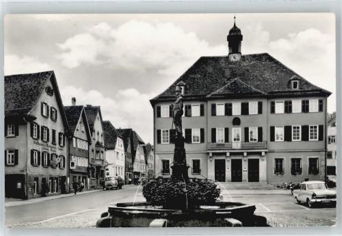 Murrhardt Marktplatz, Brunnen, Rathaus