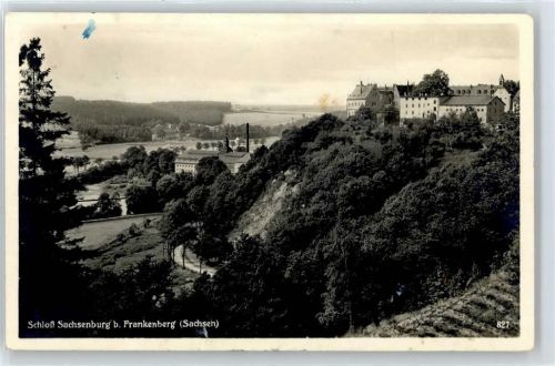 09669 O9262 Frankenberg , Sachs Gebrauchsspuren Schloss Sachsenburg , Marke entfernt