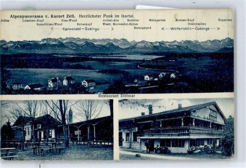 Zell Restaurant Dittmar, Alpenpanorama, Karwendelgebirge, Wettersteingebirge