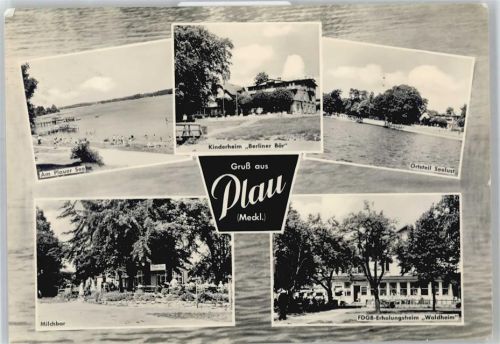 Plau Am Plauer See, Milchbar, Erholungsheim Waldheim, Ortsteil Seelust, Kinderheim Berliner Bär