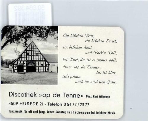 Hüsede Kalender 1970, Discothek op de Tenne